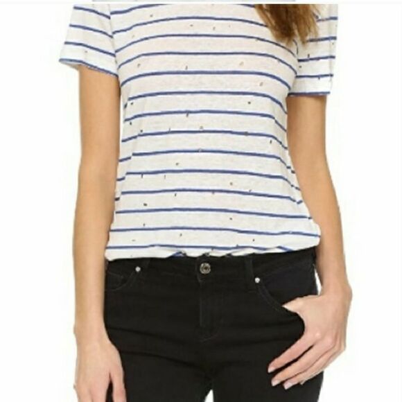 IRO Mina 100% Linen Distressed Short Sleeve Top - Picture 3 of 11